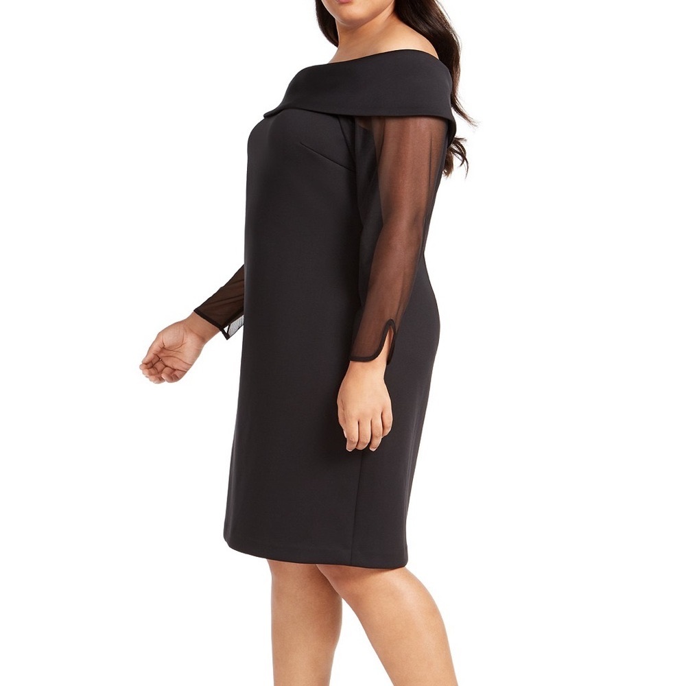 Calvin Klein-IllusionSleeve Off The Shoulder Dress